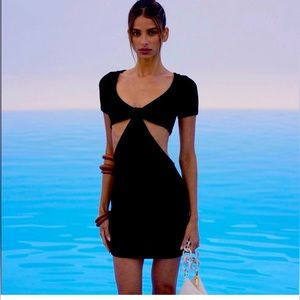 NWT Cult Gaia Billie Knit Dress Black sz L